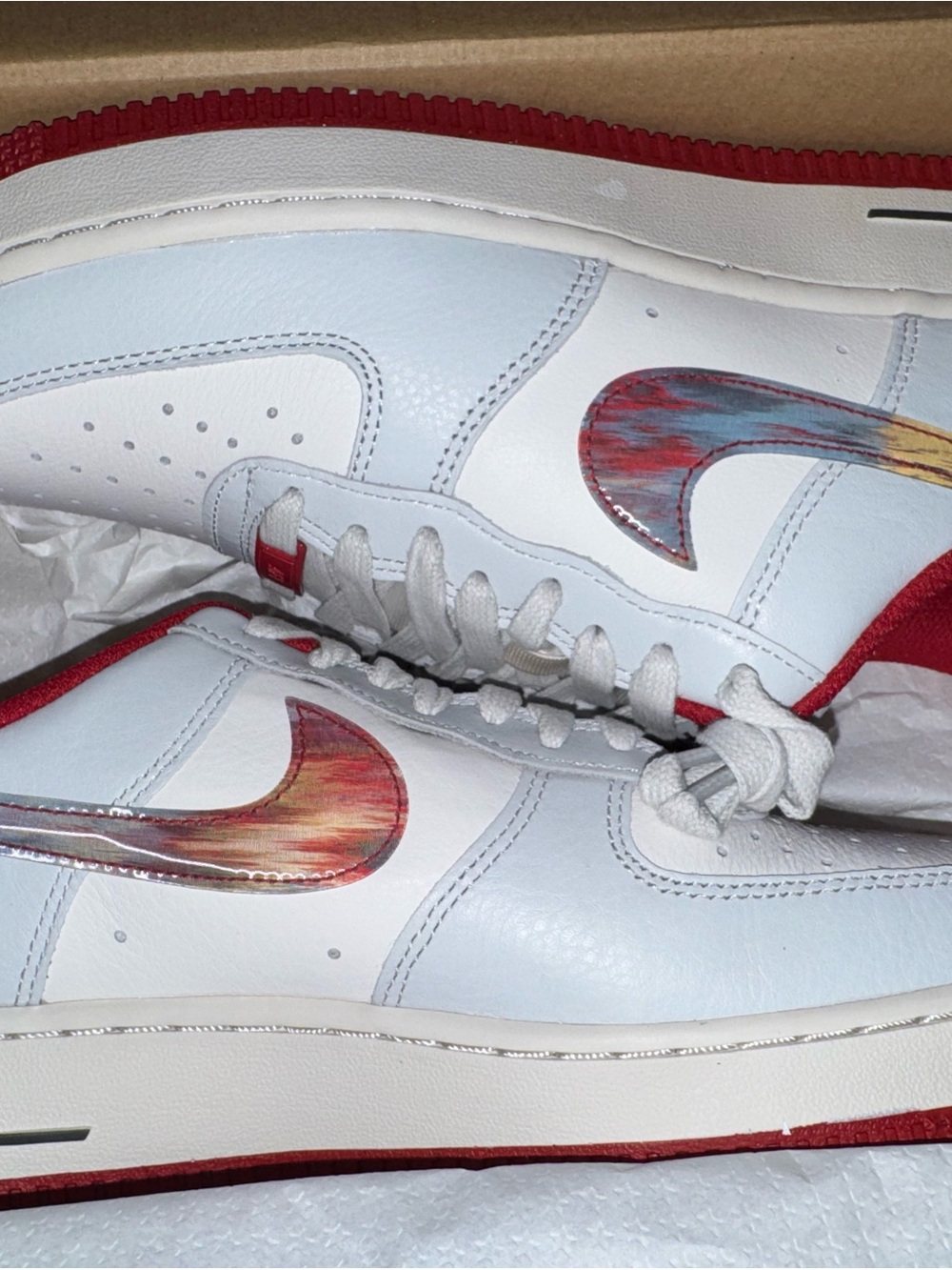 New Nike Air Force 1 ‘07 Phantom/Photon Dust Gym Red Size 9.5 Women, 8 Men